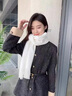 DFBK圍巾冬季女士感情侶加厚保暖百搭米白色2025新款仿羊絨圍脖男 奶白色 曬單實(shí)拍圖