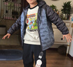 鴨鴨兒童羽絨服男女童2025新款輕薄童裝短款連帽秋冬學(xué)生外套FY 藍色 160 cm 曬單實(shí)拍圖