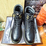 駱駝（CAMEL）加絨牛皮經(jīng)典圓頭增高復古工裝馬丁靴男士 G15W136056 黑色 42 曬單實(shí)拍圖