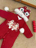 心楠嬰兒拜年服寶寶連體衣冬季新中式嬰幼兒夾棉加厚過(guò)年周歲外出衣服 紅色夾棉刺繡拜年服+帽子【90碼】 90cm 曬單實(shí)拍圖