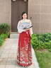 諄梧馬面裙女童長(cháng)袖春秋季兒童漢服新款古風(fēng)套裝女孩中國風(fēng)古裝 上衣+紅色鳳儀裙【加項鏈】 140 曬單實(shí)拍圖
