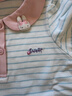 戴維貝拉女童條紋T恤兒童棉打底衫夏裝女寶寶短袖上衣 曬單實(shí)拍圖