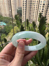 緬甸翡翠手鐲冰種陽(yáng)綠手鐲淺綠飄花正品玉鐲旺夫高檔玉石玉手鐲子 54圈口 曬單實(shí)拍圖