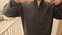 SANHEER【極簡(jiǎn)極奢】高檔厚款羊毛羊絨混紡 秋冬立領(lǐng)針織開(kāi)衫外套 DAZ810 煙墨灰 M /48 曬單實(shí)拍圖