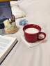 MUJI炻瓷 馬克杯 水杯杯子 桌面 帶把手 咖啡杯 家用  暗紅色 S 330ml 曬單實(shí)拍圖