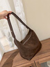 CALWAN KEODH托特包包女包磨砂絨面斜挎包大容量腋下包生日禮物送女友老婆 【咖啡色】輕奢時(shí)尚百搭高級感實(shí)用走心女生閨蜜 曬單實(shí)拍圖