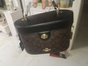 COACH蔻馳女包奢侈品大牌輕奢女士小號手提包盒子包 胡桃木色配黑色CBQ35IMXAQ 曬單實(shí)拍圖