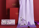 杭絲府蘇繡真絲絲巾圍巾桑蠶絲高檔套裝送媽媽生日節日禮物 蝶紫 曬單實(shí)拍圖