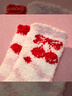 果殼（Gukoo）襪子女冬季半邊絨毛絨保暖地板襪柔軟舒適可愛(ài)襪子2雙裝 櫻桃組合 曬單實(shí)拍圖