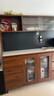 面具家私實(shí)木餐邊柜一體靠墻儲物收納酒柜新款置物架中古風(fēng)廚房櫥柜子雙層 胡桃色【玻璃門(mén)】 200cm四門(mén)三抽 曬單實(shí)拍圖