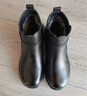 紅蜻蜓媽媽棉鞋25冬季加絨短靴牛皮中老年防滑皮鞋時(shí)裝靴WJC45654黑色39 曬單實(shí)拍圖