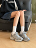紅蜻蜓老爹鞋女新款厚底休閑鞋軟底增高大碼潮流小白鞋EXB160311灰色37 曬單實(shí)拍圖