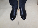 奧康（Aokang）男士商務(wù)正裝皮鞋婚宴雕花牛皮布洛克鞋子黑色42碼 曬單實(shí)拍圖