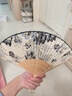 王星記非遺中國風(fēng)文創(chuàng  )女式折扇頭青竹長(cháng)面絲綢絹扇6.5寸日用扇手工女扇子 花影勿忘我禮盒裝熱門(mén)商品 曬單實(shí)拍圖