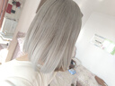 瑞貝卡（Rebecca）假發(fā)女全真人發(fā)絲漸變色蓬松高顱頂松弛感鎖骨發(fā)整頂假發(fā)頭套 灰綠漸變淺灰藍 中長(cháng)發(fā) 曬單實(shí)拍圖
