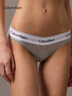 Calvin Klein內衣【摩登引力帶】女士提花ck棉質(zhì)襠微彈性感比基尼三角內褲女 020-椰青灰 1條 M 曬單實(shí)拍圖