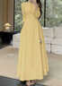 GARNUO黃色長(cháng)袖連衣裙子女2025新款春秋冬法式氣質(zhì)高級感禮服裙收腰長(cháng)裙 黃色【長(cháng)袖長(cháng)款】 M 【101-110斤】 曬單實(shí)拍圖