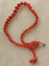 艷豪天然珊瑚項鏈深紅沙丁小骨頭型項鏈高端珠寶首飾本命年生日禮物 曬單實(shí)拍圖
