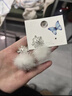 芠拉毛絨絨白色圓球煙花耳釘女小眾感獨特設計耳環(huán)精致秋冬耳飾品禮物 毛絨絨白色圓球煙花耳環(huán) 曬單實(shí)拍圖