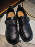 百麗（Belle）復古羊皮抓皺便士樂(lè )福鞋女2026春新質(zhì)感皮帶扣單鞋B3020AM6預售 黑色-單里 37 (235mm) 曬單實(shí)拍圖