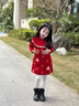 全棉時(shí)代2026新款兒童女棉線(xiàn)針織連衣裙紅品裙子新年拜年服童裝公主裙 【26年新款】金馬送福 110 曬單實(shí)拍圖