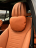 莫蘭迪汽車(chē)頭枕車(chē)用護頸枕車(chē)內靠枕腰靠適用于保時(shí)捷奔馳寶馬奧迪邁巴赫 納帕超纖皮 頭枕-赤茶橘 曬單實(shí)拍圖
