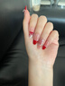 淳吟屋穿戴甲女新年款美甲貼片爆款中長(cháng)款重復用閃鉆貓眼假指甲片可工具 紅天鵝【S】 10片 曬單實(shí)拍圖