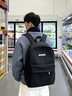 回力（Warrior）書(shū)包初高中生男背包女大容量大學(xué)生校園簡(jiǎn)約百搭耐磨防潑水雙肩包 黑色升級款【輕便耐磨】 曬單實(shí)拍圖