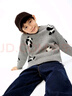 little MO&Co.含羊毛 little moco童裝25冬新款男女童熊貓刺繡毛衣長(cháng)袖上衣可愛(ài) 中花灰色 150 150/72 曬單實(shí)拍圖