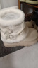 超火小眾松糕厚底加絨雪地靴女2025冬季保暖百搭防滑大頭東北棉靴 白色 38 曬單實(shí)拍圖
