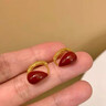 芯奢復古滴釉紅色耳環(huán)女水滴款耳釘2025新款高級感港風(fēng)氣質(zhì)耳圈耳飾 復古滴釉紅色耳環(huán) 曬單實(shí)拍圖