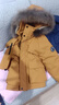 細仔碼頭兒童裝男童派克服秋冬新款中大童毛領(lǐng)加絨加厚棉服外套冬季棉衣潮 橘黃色  真毛領(lǐng)內里兔毛加厚 140 曬單實(shí)拍圖