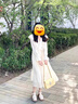 妙奕嘉純欲裙子長(cháng)袖連衣裙女海邊沙灘裙度假長(cháng)裙秋季仙氣小個(gè)子氣質(zhì)高級 法式復古仙氣荷葉邊杏色長(cháng)裙 M 【建議95-105斤】 曬單實(shí)拍圖