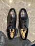 愛(ài)步（ECCO）正裝商務(wù)皮鞋男夏季英倫低幫鞋德比皮鞋墨爾本621634 黑色 40 曬單實(shí)拍圖