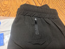 OMG健身短褲男士印花內襯假兩件訓練褲夏季跑步高彈力四分褲后腰口袋 神秘黑 2XL 曬單實(shí)拍圖