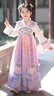 妮莎倍兒漢服女童秋冬款兒童古裝拜年服冬季國風(fēng)女孩古風(fēng)裙子 紫色 120 曬單實(shí)拍圖