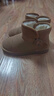 真皮雪地棉冬季保暖寶寶雪地靴軟底加絨棉鞋兒童經(jīng)典款式大棉短靴 駝色（金屬扣一腳蹬） 36 碼內長(cháng)22CM 曬單實(shí)拍圖