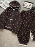 另約復古碎花毛絨連帽睡衣女秋冬季珊瑚絨保暖家居服法蘭絨套裝可外穿 S805 復古碎花 2XL 曬單實(shí)拍圖