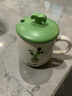 馬克杯喝水杯陶瓷杯創(chuàng  )意男女杯子咖啡早餐泡茶杯帶蓋勺家用口杯 仙人掌D款 曬單實(shí)拍圖