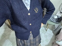 斐特瑪假兩件長(cháng)袖針織毛衣女2025秋季新款英倫學(xué)院風(fēng)開(kāi)衫外套上衣女裝 藍色 M 曬單實(shí)拍圖