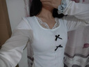 沂懿白色打底衫女2025秋冬新款針織衫蕾絲內搭上衣長(cháng)袖t恤修身純欲風(fēng) 領(lǐng)口蕾絲雙蝴蝶結長(cháng)袖【白色】 均碼 【建議80-115斤】 曬單實(shí)拍圖