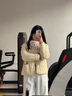 UR2025秋季新款女裝休閑蝴蝶結絎縫排扣圓領(lǐng)棉服UYY150054 淺黃 S 曬單實(shí)拍圖