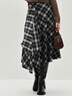森馬（Semir）半身裙女冬磨毛格紋長(cháng)裙2025個(gè)性設計感不規則A字裙10A725120001 曬單實(shí)拍圖