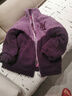 迪士尼上新女童羊羔絨外套冬季2024中大童棉襖加厚夾棉毛毛衣小孩冬外套 紫色 【夾棉加厚】 150 建議140厘米左右 曬單實(shí)拍圖