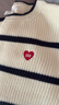 蓋璞女裝春季款棉質(zhì)愛(ài)心logo撞色條紋針織衫休閑毛衣759373 曬單實(shí)拍圖