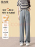 雪茜曼仿羊絨闊腿褲女冬季加絨垂感百搭寬松拼接直筒褲顯瘦休閑褲子女 曬單實(shí)拍圖
