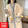 睡裙女秋冬季珊瑚絨2025新款加厚保暖睡袍中長(cháng)款甜美家居服可外穿 乳白色 RQ008 均碼 曬單實(shí)拍圖