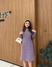 愛(ài)特愛(ài)（EITIE）高級感小香風(fēng)背心裙秋冬新款優(yōu)雅無(wú)袖毛呢連衣裙D2507917 柔紫色98 S (155) 曬單實(shí)拍圖