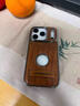 sixiongshuma適用蘋(píng)果17promax手機殼新款鱷魚(yú)皮紋iPhone16保護套磁吸15真皮14plus全包防摔13牛皮外12pm奢華11 淺棕色 iPhone 17 曬單實(shí)拍圖