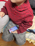 馬騎頓（MQD）【拜年服】男童冬季加絨保暖卡通新年喜慶連帽衛衣 暗紅 130 曬單實(shí)拍圖